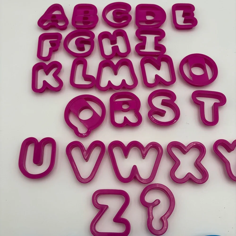 Unbranded Cookie Cutters Unisex OS Pink Blue Good Alphabet Number Set Incomplete